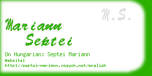 mariann septei business card